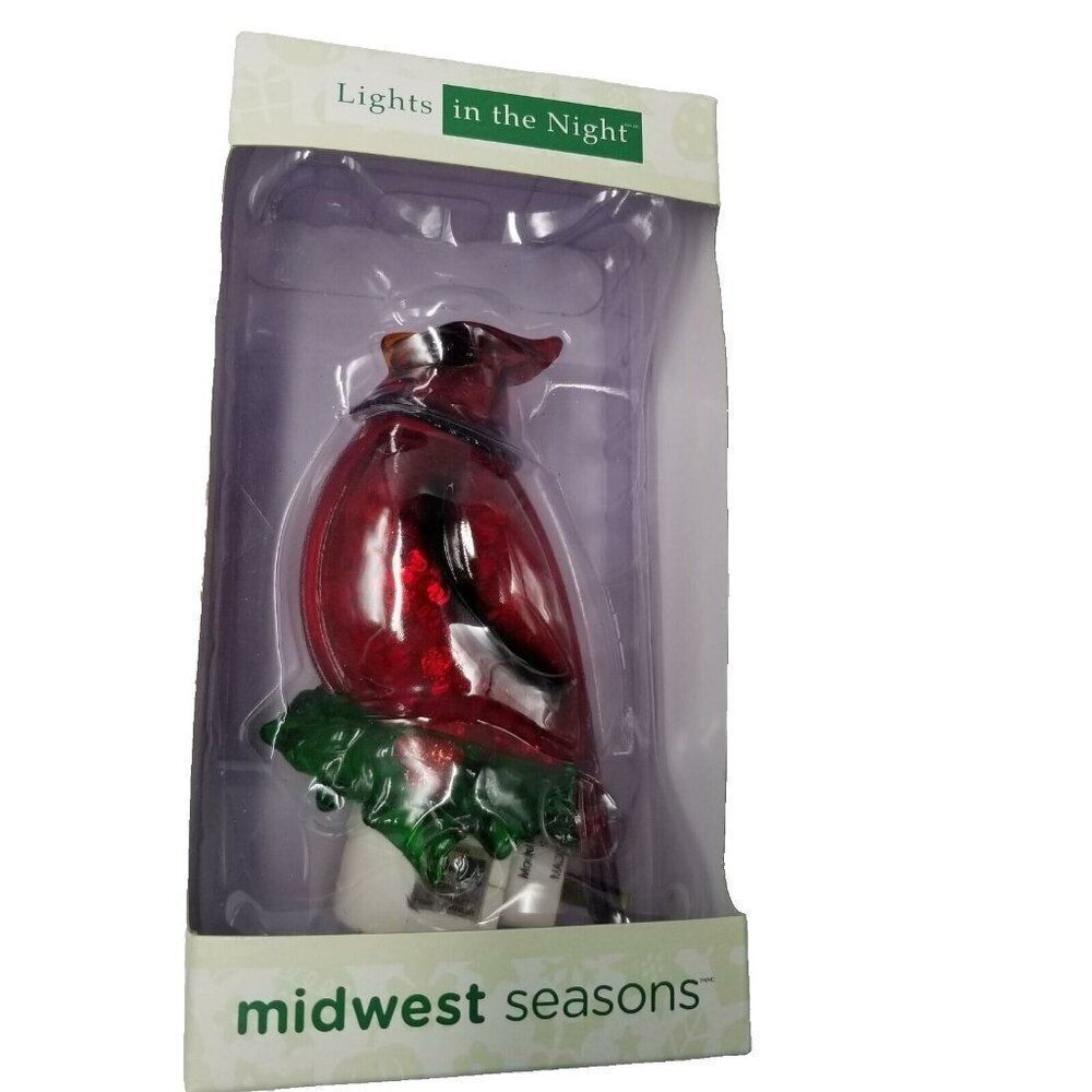 Midwest Seasons Lights in the Night Red Cardinal Nightlight New